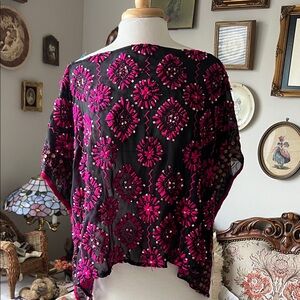 India Boutique Black and Pink Swim Coverup